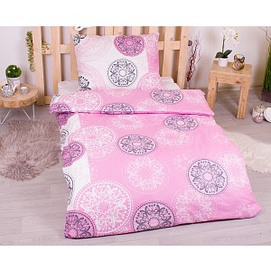 Bavlněné povlečení economy 140x200+70x90 Mandala růžové