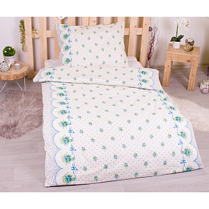Bavlněné povlečení economy 140x200+70x90 Bouquet blue