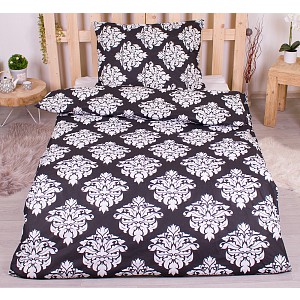 Bavlněné povlečení economy 140x200+70x90 Black ornate