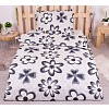 Bavlněné povlečení economy 140x200+70x90 Flora černé