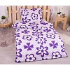 Bavlněné povlečení economy 140x200+70x90 Flora fialové