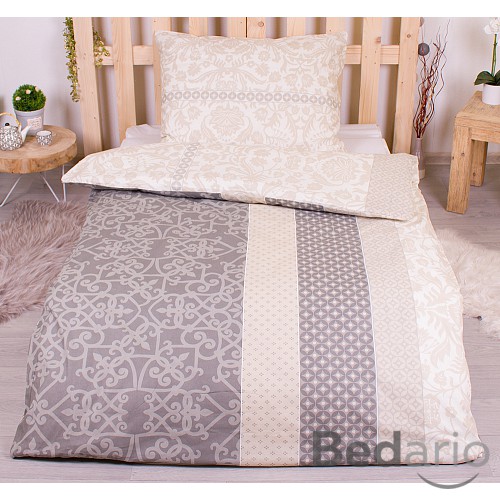 Bavlněné povlečení economy 140x200+70x90 Botanic ornate béžové