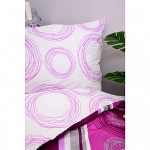 Bavlněné povlečení economy 220x200+70x90 Magic circles fialové