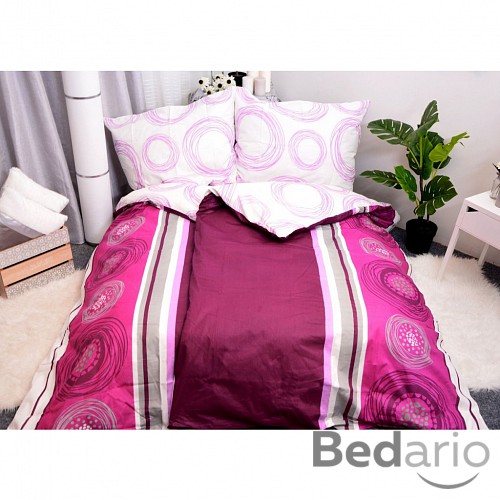 Bavlněné povlečení economy 140x200+70x90 Magic circles fialové