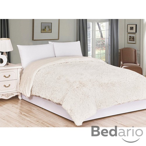 Luxusní deka s dlouhým vlasem 150x200 - Krémová