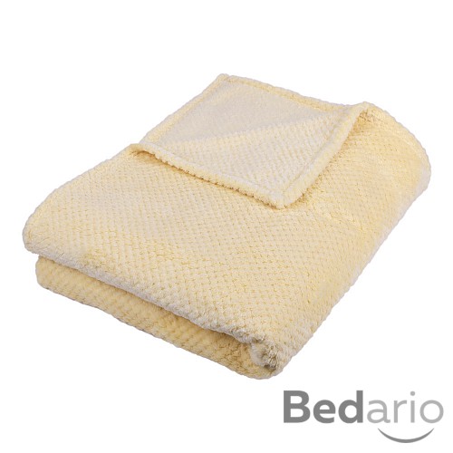 Velká mikroflanelová deka ŽAKÁR Premium 200x230 - Světle meruňková