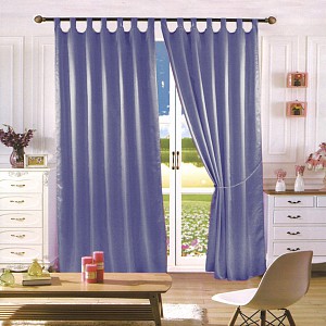 Saténové závěsy Home Art - 2 kusy Modrá