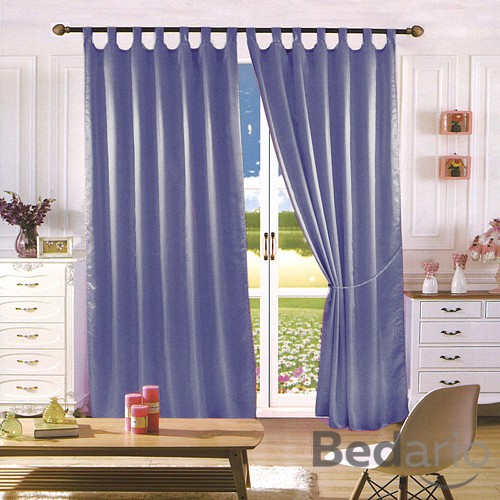 Saténové závěsy Home Art - 2 kusy Modrá