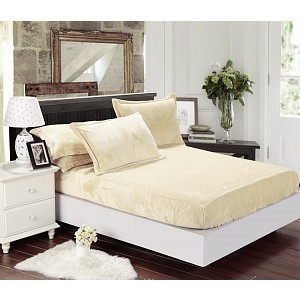 Mikroplyšové prostěradlo 180x200 Elegance - Krémová