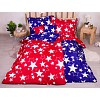 Sedmidílná sada hebkého povlečení 140x200+70x90 Red & Blue Stars