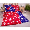 Sedmidílná sada hebkého povlečení 140x200+70x90 Red & Blue Stars