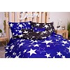 Sedmidílná sada hebkého povlečení 140x200+70x90 Black & Blue Stars