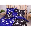 Sedmidílná sada hebkého povlečení 140x200+70x90 Black & Blue Stars
