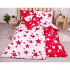 Sedmidílná sada hebkého povlečení 140x200+70x90 Red & White Stars