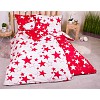 Sedmidílná sada hebkého povlečení 140x200+70x90 Red & White Stars