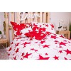 Sedmidílná sada hebkého povlečení 140x200+70x90 Red & White Stars