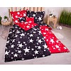 Sedmidílná sada hebkého povlečení 140x200+70x90 Black-red & White Stars