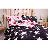 Sedmidílná sada hebkého povlečení 140x200+70x90 Black & White Red Stars