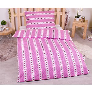 Bavlněné povlečení 140x200+70x90 Barunka fialová