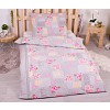 Krepové povlečení 140x200+70x90 Růže šedo-růžové