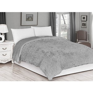 Luxusní deka s dlouhým vlasem 230x200 - Světle šedá