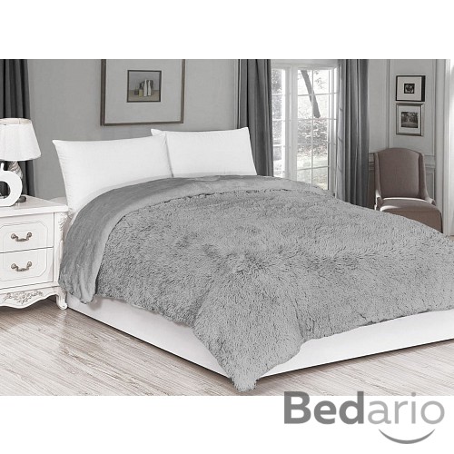 Luxusní deka s dlouhým vlasem 230x200 - Světle šedá