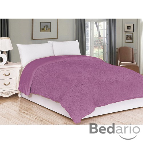 Luxusní deka s dlouhým vlasem 230x200 - Fialová