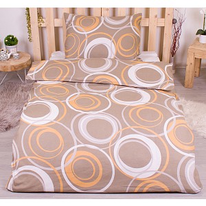 Flanelové povlečení top economy 140x200+70x90 Kruhomalba žluté