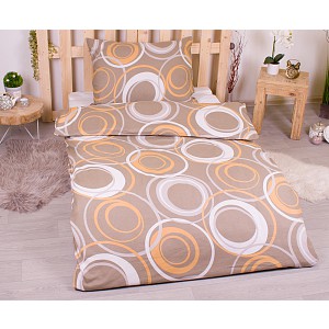 Flanelové povlečení top economy 140x200+70x90 Kruhomalba žluté