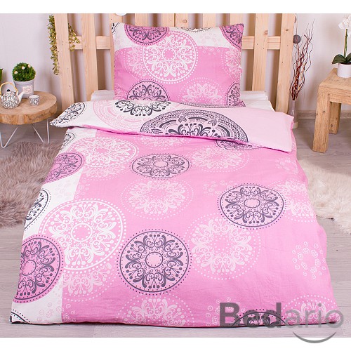 Flanelové povlečení top economy 140x200+70x90 Mandala růžové