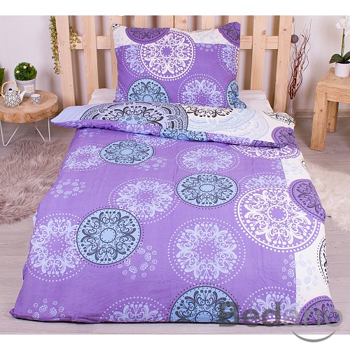 Flanelové povlečení top economy 140x200+70x90 Mandala fialové