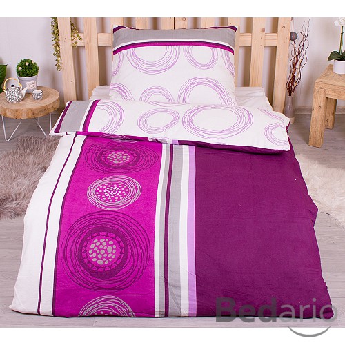 Flanelové povlečení top economy 140x200+70x90 Magic circles fialové