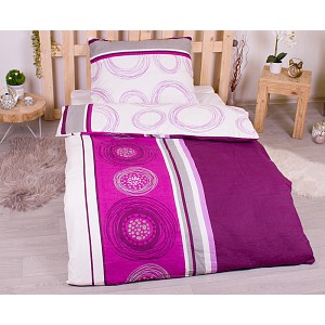 Flanelové povlečení top economy 140x200+70x90 Magic circles fialové