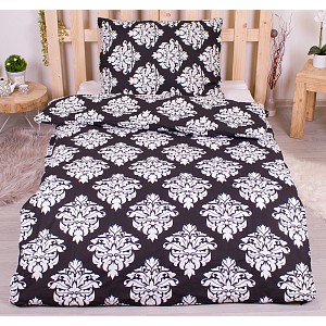 Flanelové povlečení top economy 140x200+70x90 Black ornate