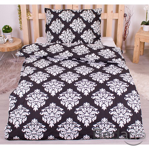 Flanelové povlečení top economy 140x200+70x90 Black ornate