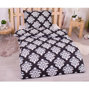 Flanelové povlečení top economy 140x200+70x90 Black ornate
