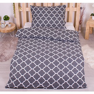 Flanelové povlečení top economy 140x200+70x90 Mříž ozdobná šedé
