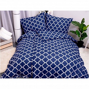 Flanelové povlečení top economy 140x200+70x90 Mříž ozdobná modré