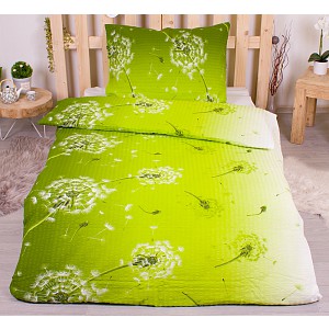 Krepové povlečení Deluxe 140x200+70x90 Pampeliška zelená