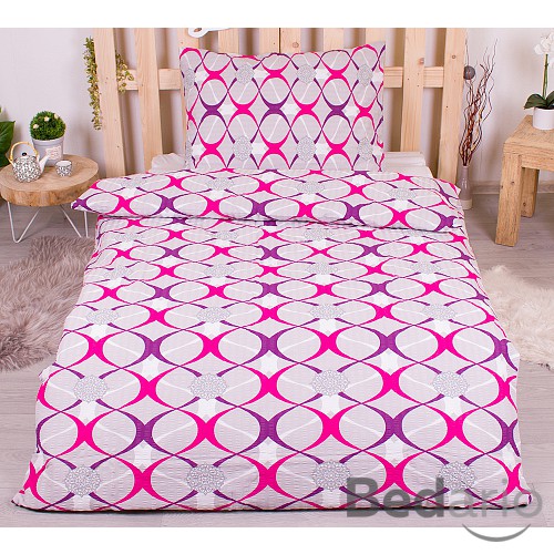 Krepové povlečení 140x200+70x90 Křivky barevné