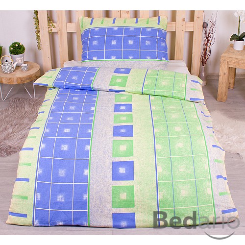 Flanelové povlečení DELUXE 140x200+70x90 Zeleno-modré nekonečno
