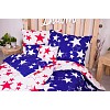 Sedmidílná sada hebkého povlečení 140x200+70x90 Blue & White Red Stars