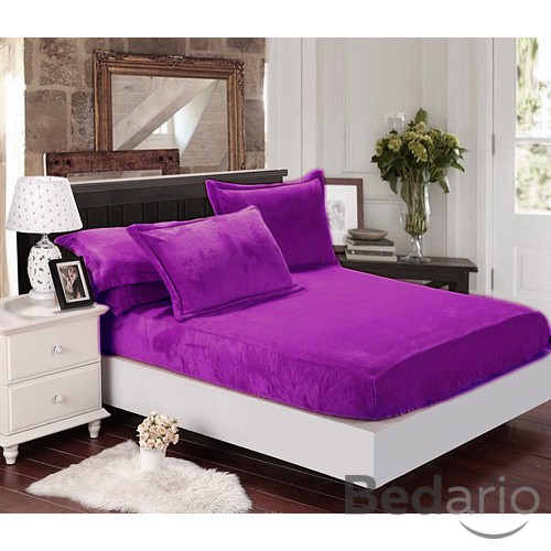 Mikroplyšové prostěradlo 220x200 Elegance - Tmavě fialová