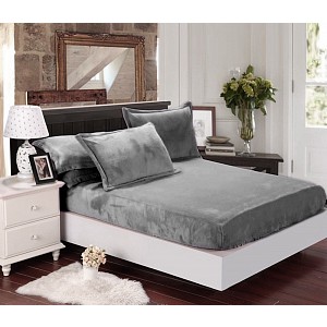 Mikroplyšové prostěradlo 220x200 Elegance - Tmavě šedá