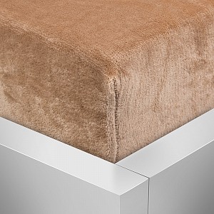 Mikroplyšové prostěradlo 220x200 Elegance - Světle hnědá