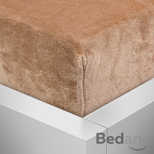 Mikroplyšové prostěradlo 90x200 Elegance - Světle hnědá