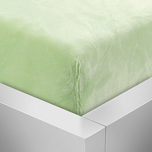 Mikroplyšové prostěradlo 90x200 Elegance - Světle zelená