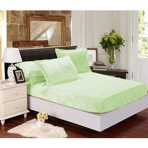 Mikroplyšové prostěradlo 90x200 Elegance - Světle zelená