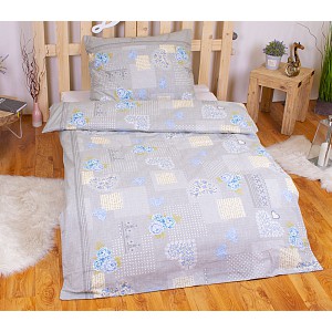 Krepové povlečení 140x200+70x90 Hearts patchwork