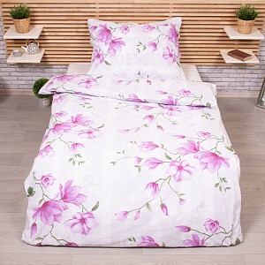 Bavlněné povlečení 140x200+70x90 lilie fialové